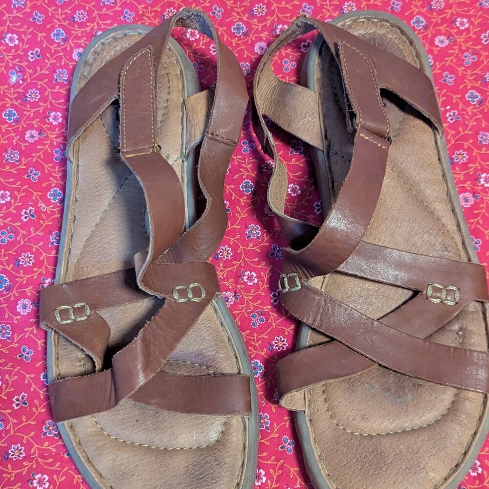 Born Trinidad Brown Leather Solid Gladiator Sanda… - image 9